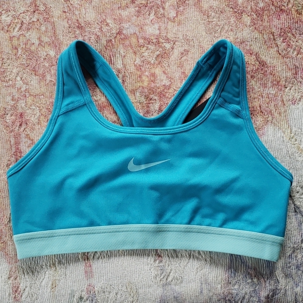 Nike training blue teal woman sports bra size S